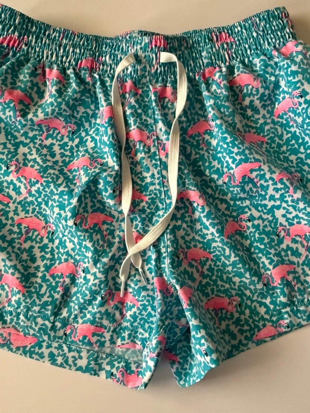 Chubbies The Domingos are for Flamingos Swim Trunks Size Large 4” Inseam